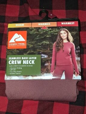 Ozark Trail Women's Seamless Crew Neck Sweater - Burgundy
